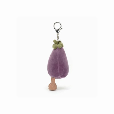 Jellycat Vivacious Vegetable Aubergine Bag Charm New Zealand | ZGYPL4063